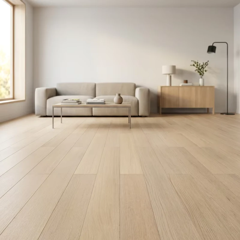 1.2mm Thick Veneer White Oak Engineered Wood Flooring Modern European Living Room 2215mm Oak Wood Flooring