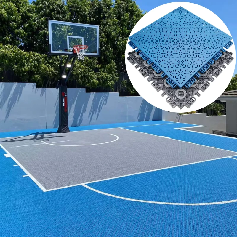 10 Years Warranty Mobile Diy Logo Outdoor Basketball Pickleball Court Eco friendly Interlocking Sports Flooring Mat