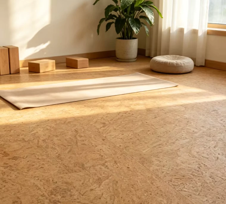 100% Biodegradable Sustainable Natural Cork Flooring Carbon Neutral Eco Flooring Tiles for Modern Architecture Project