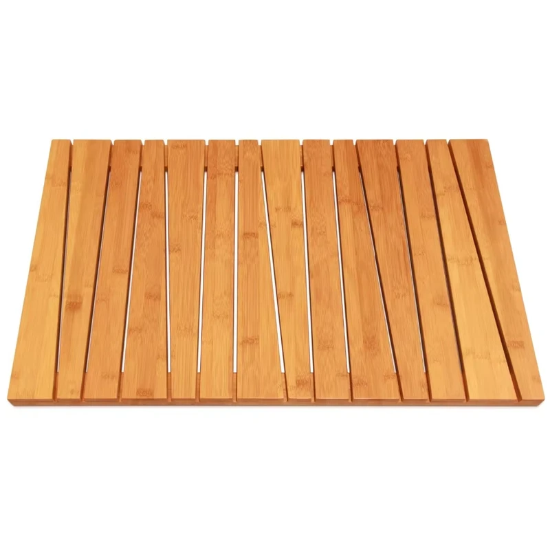 100% Natural Eco friendly Premium Wood Bamboo Anti slip Deluxe Shower Floor and Bath Mat