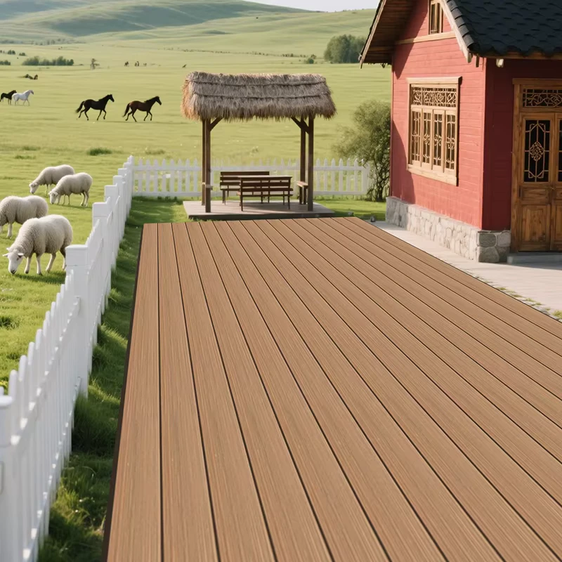 100% Waterproof WPC Manufacturer Plastic Wood Composite Flooring Decking Planks Outdoor Wood Flooring Garden Swimming Pool Floor