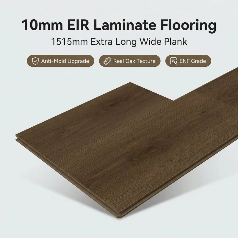 10mm EIR Synchronized Texture Laminate Flooring 1515mm Extra Long Wide Plank Anti Mold Oak Floor PB5113P
