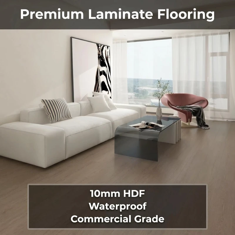10mm Waterproof Wood Grain Laminate Flooring HDF Anti Slip Click Lock Laminate Wood PlanksEco Friendly HDF Piso Laminado