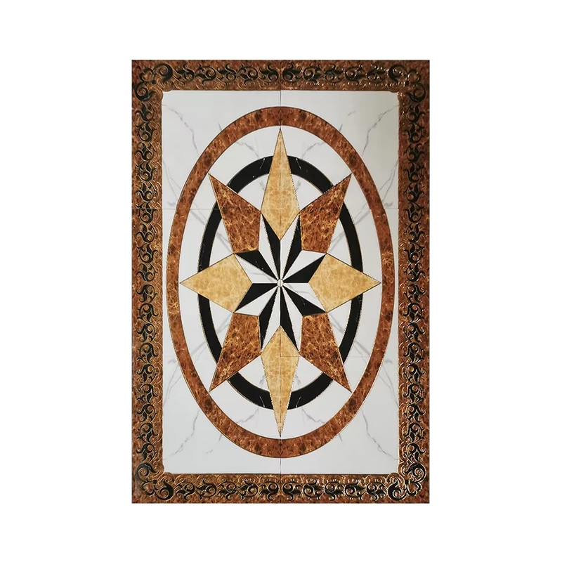 1200x1800mm Polished Porcelain Floor Tiles 3D Customized Light Luxury Design Non-Slip Interior Use