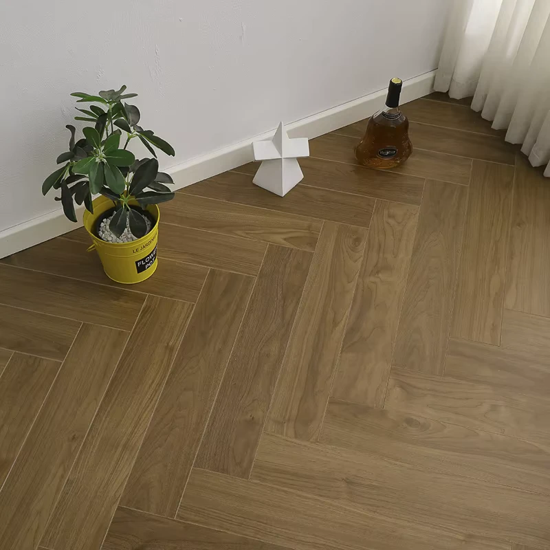 12mm AC3 Herringbone Laminate Flooring MDF Wear Resistant Waterproof Matte Finish Click Installation Modern Living Room