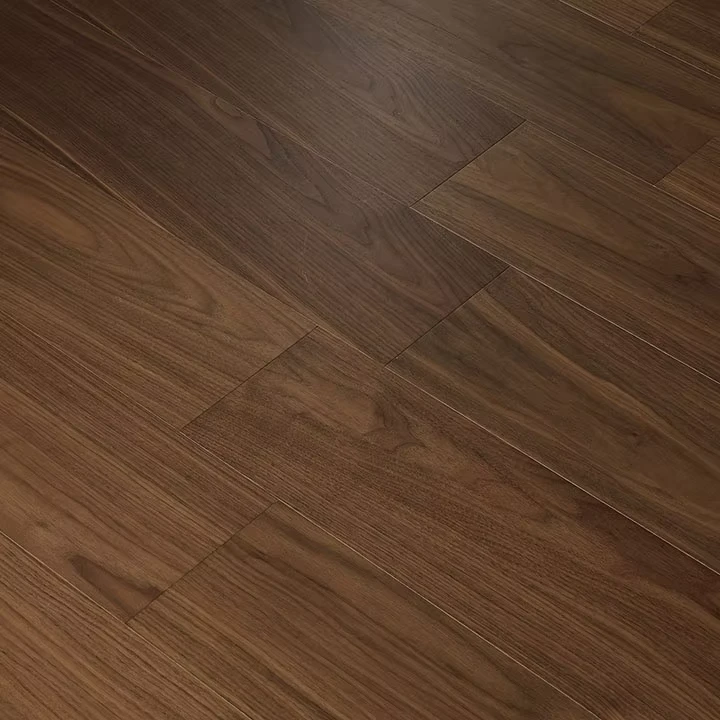 12mm Black Walnut Solid Wood Hardwood Floor Multilayer Engineered Rustic Style Indoor Flooring