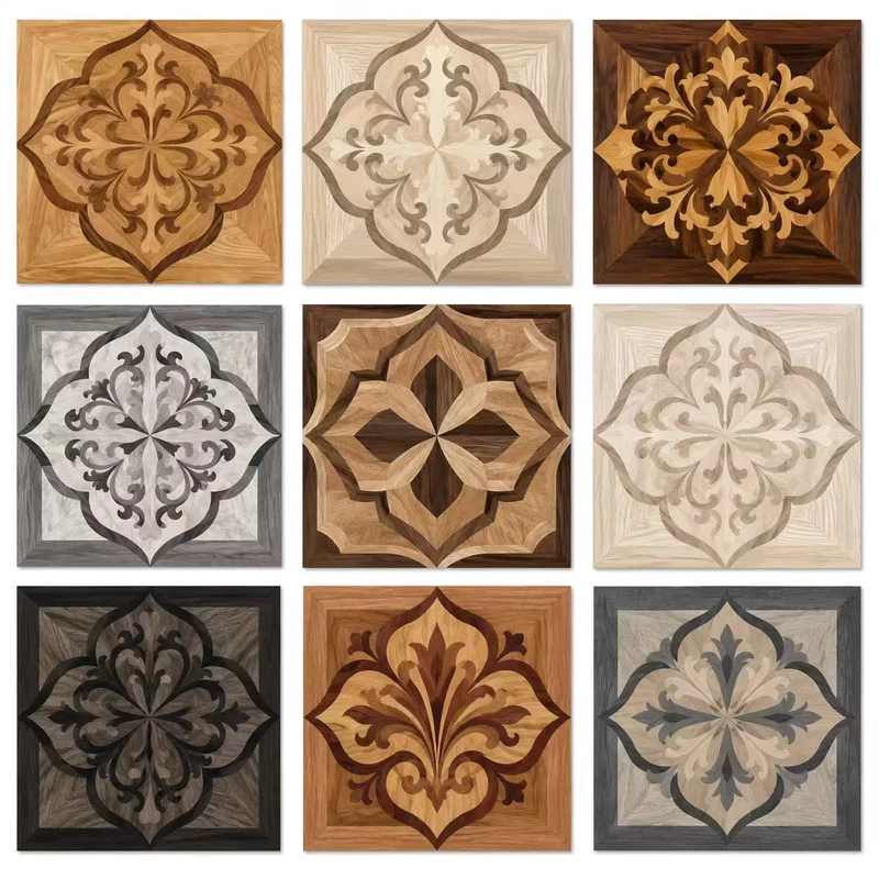 12mm Custom Multi-Layer Engineered Parquet Flooring White Oak Waterproof Anti-Slip Outdoor/Indoor Living Room Artistic