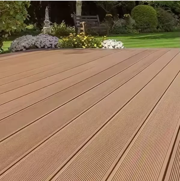 140X25mm Modern Eco-Friendly Interlocking WPC Wood Decking Tiles Waterproof Square Flooring for Outdoor Patio Brushed 5-Year