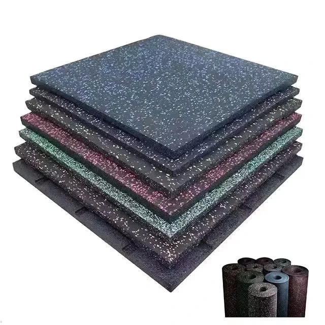 15MM Durable Shock Absorbing High Density Sports Centers Mats Training Strength Cardio Weightlifting Workout Rubber Gym Flooring