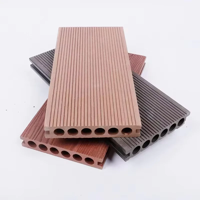 18mm Anti Slip 3D Embossed Wood Grain WPC Decking Outdoor Wooden Plastic Composite Flooring From Maple Material Smooth Technics