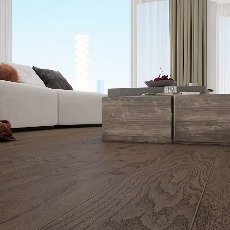18mm Waterproof Brushed Click Lock Engineered White Oak Hardwood Flooring for Modern Living Room