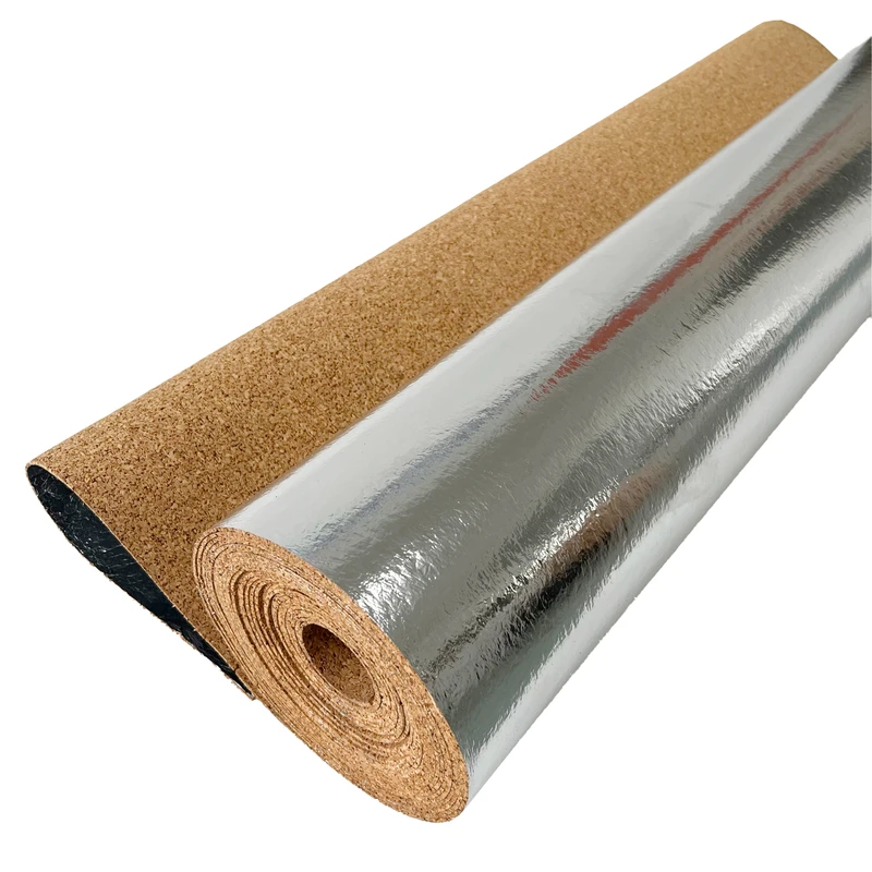 220kg cbm Cork Acoustic Floor Underlayment 2mm Aluminium Foil Underlay for Flooring Heating