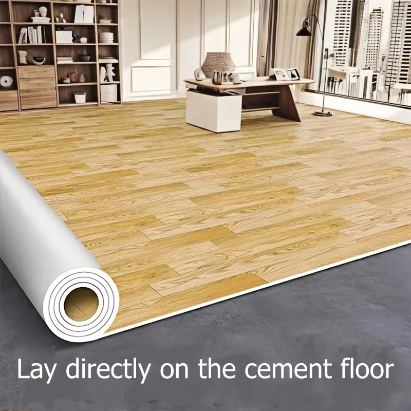 2m Wide Thickened PVC Plastic Wooden Vinyl Parquet Flooring Waterproof