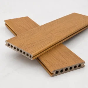 2nd Gen Co-extrusion WPC Decking Board Round Hole Drainage Anti-Slip Waterproof Interlocking Outdoor Poolside Garden Flooring