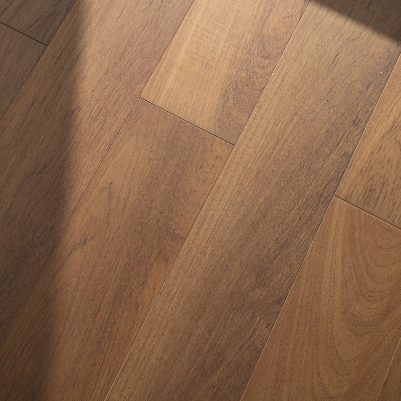3.0mm Burmese Teak Veneer Click Lock Solid Birch Engineered Wood Flooring for Modern Bedrooms Villas Outdoor Basement
