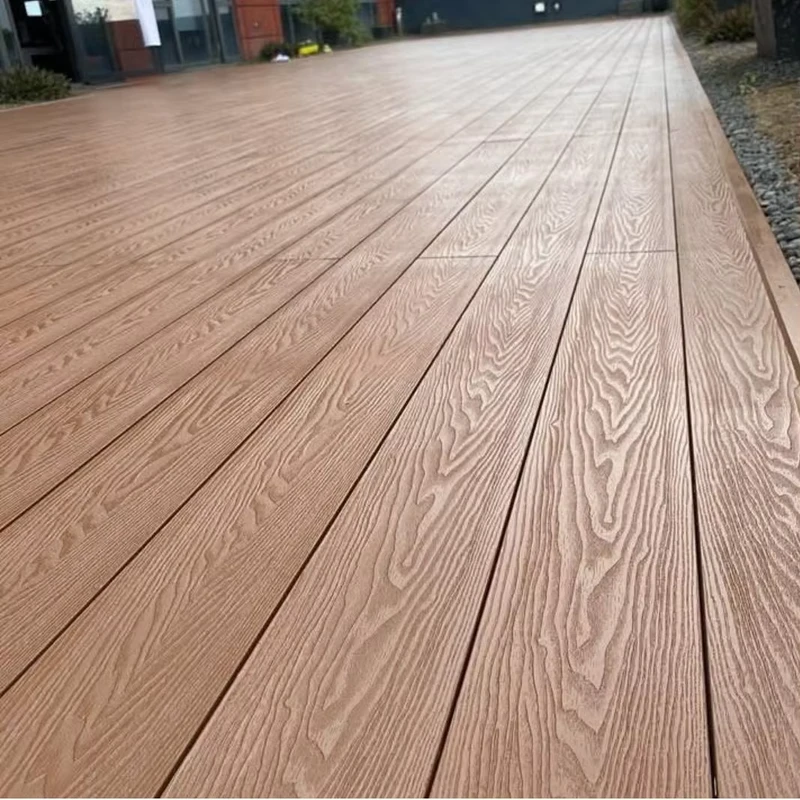 3D Wood Grain Texture Flooring Rich Colors WPC Eco friendly Timber Outdoor Good Quality Composite Decking