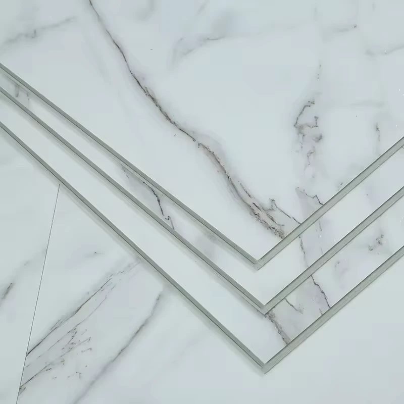 3mm 4mm 5mm Plastic Floor Interlock Waterproof Rustic Marble Wooden Color SPC Flooring