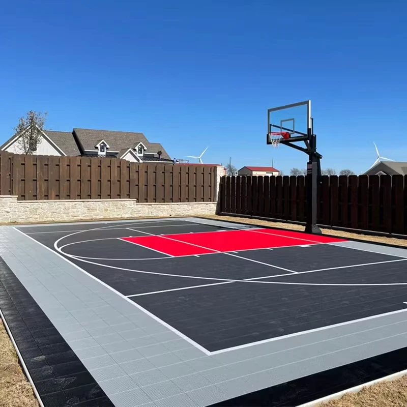 3×3 Interlocking PP Plastic Sport Court Tiles DIY Outdoor Flooring for Basketball Events Backyards Deck Flooring to Protect Turf