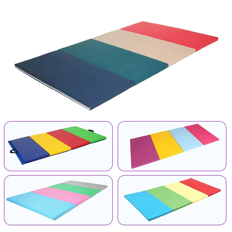 4 Fold Gymnastics Mat PU Foam Training Mat for Home Gym School Fitness Exercise Martial Arts Physical Education Factory