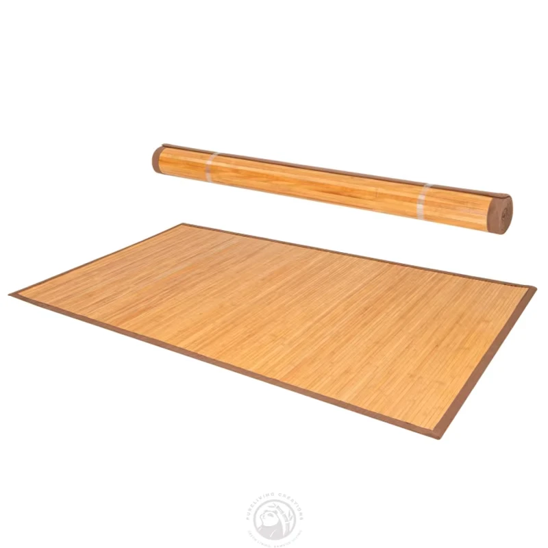 5 X 8 Feet Bamboo Floor Mat with Anti Slip Backing Area Rug Set for Living Room Bedroom