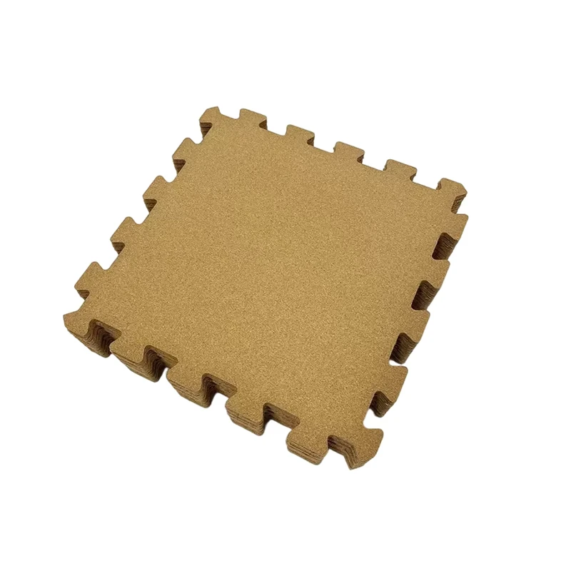 6mm Thickness Eco Friendly Cork Interlocking Sports Mat Floor Tiles 30x30cm Washable Home Gym Kids’ Play Areas Shock Absorbing