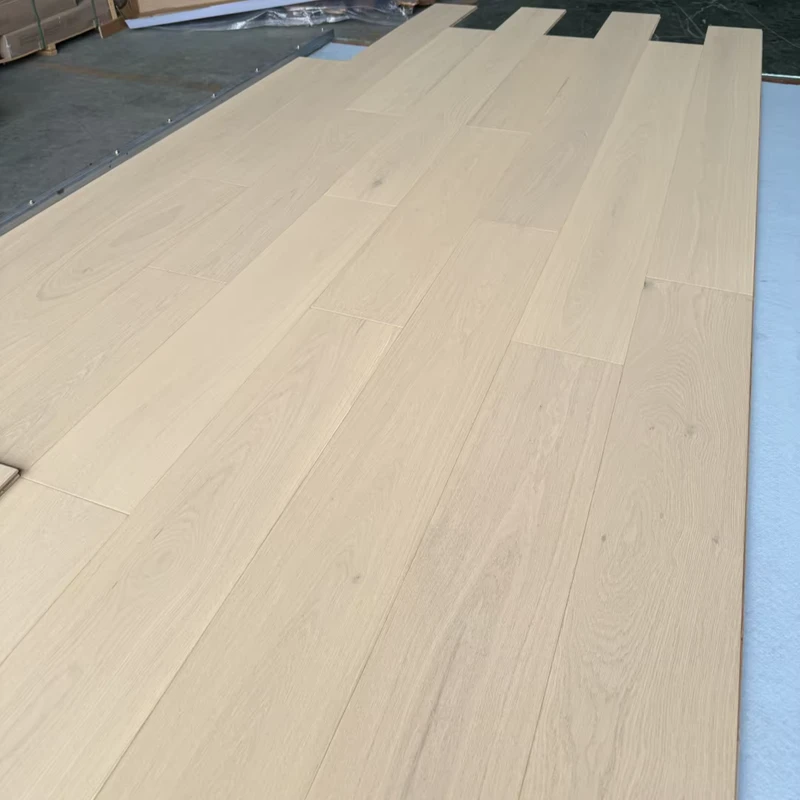 7 1/2 Wide Pearl White Oak Flooring Selected Grade White Oak Engineered Hardwood Flooring for Villa