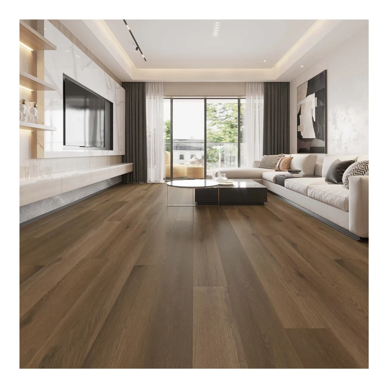 8mm AC4 HDF Laminate Flooring with 2mm Pre Attached Pad Click Installation Matte Finish Waterproof & Soundproof