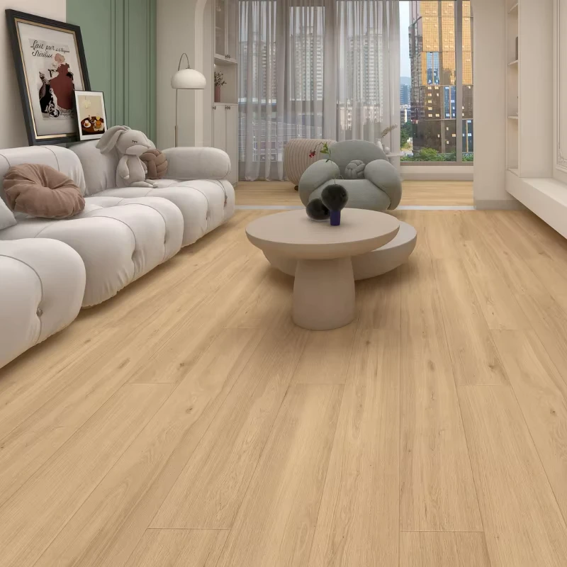 8mm Laminate Wood Flooring Click System Water Resistant Matte Finish for Basement Condo Hotel Projects