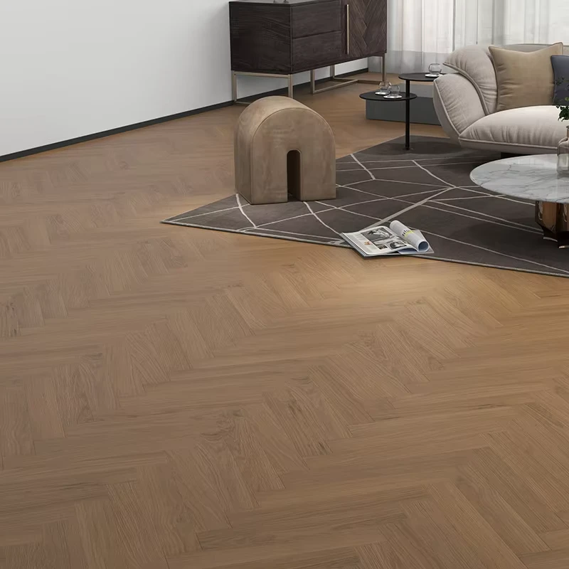 AC5 Waterproof Indoor 12mm Laminate Flooring White Oak Natural Herringbone Style