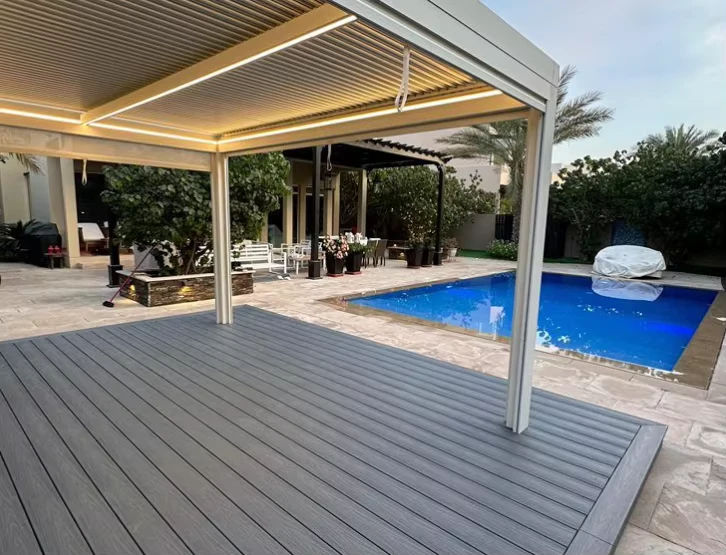 AL K140 23C WPC Decking Interlocking Anti Slip Waterproof Fireproof Eco Friendly Crack Resistant Anti Termite Modern Design
