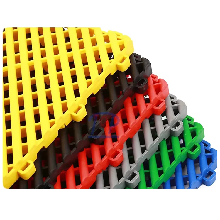 Acid and Oil Proof Non-Slip Interlocking Vinyl Flooring Tiles PVC Floor for Outdoor Mechanics Workshop Application