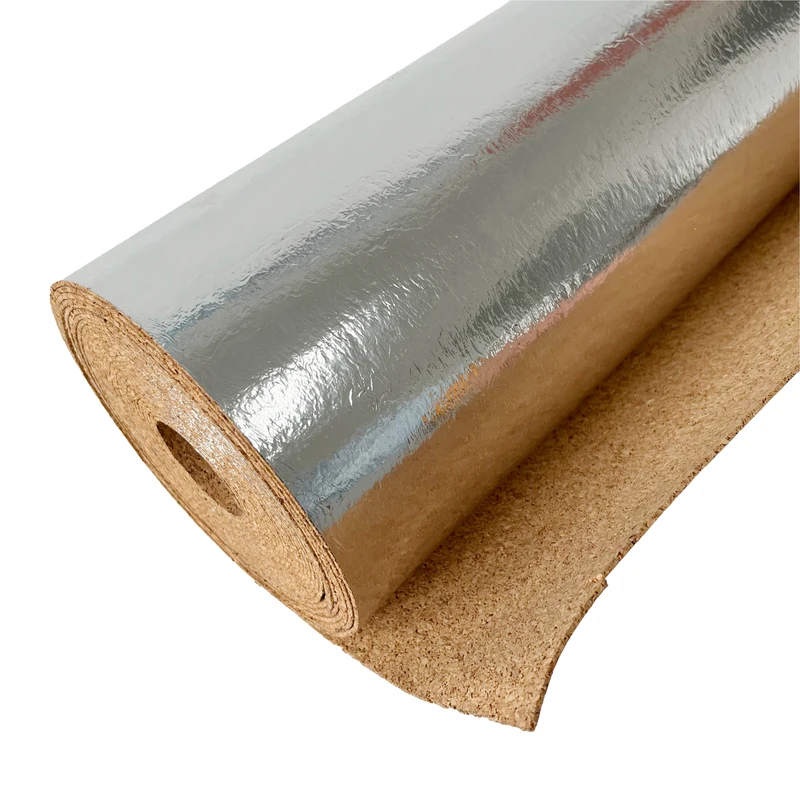 Acoustic Cork Flooring Underlayment 3mm Natural Cork Rolls With Aluminum Foil