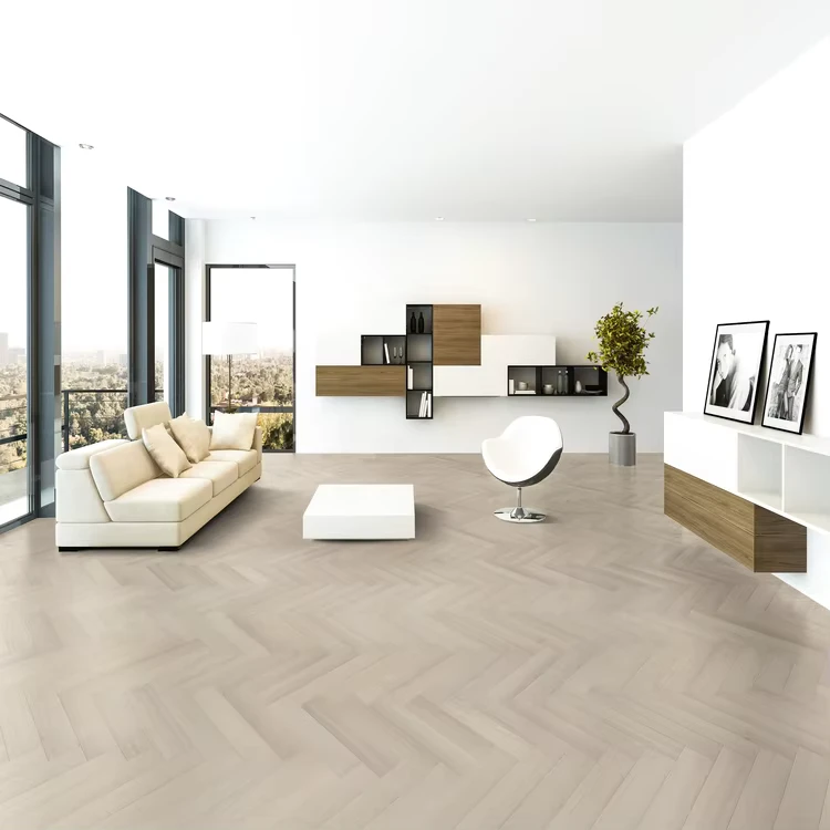 Affordable Herringbone Laminated Flooring 12mm Suitable for Rental Apartments