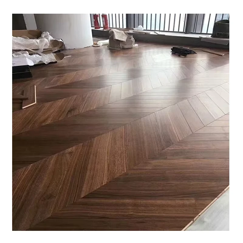 American Black Walnut Engineered Chevron Parquet Flooring