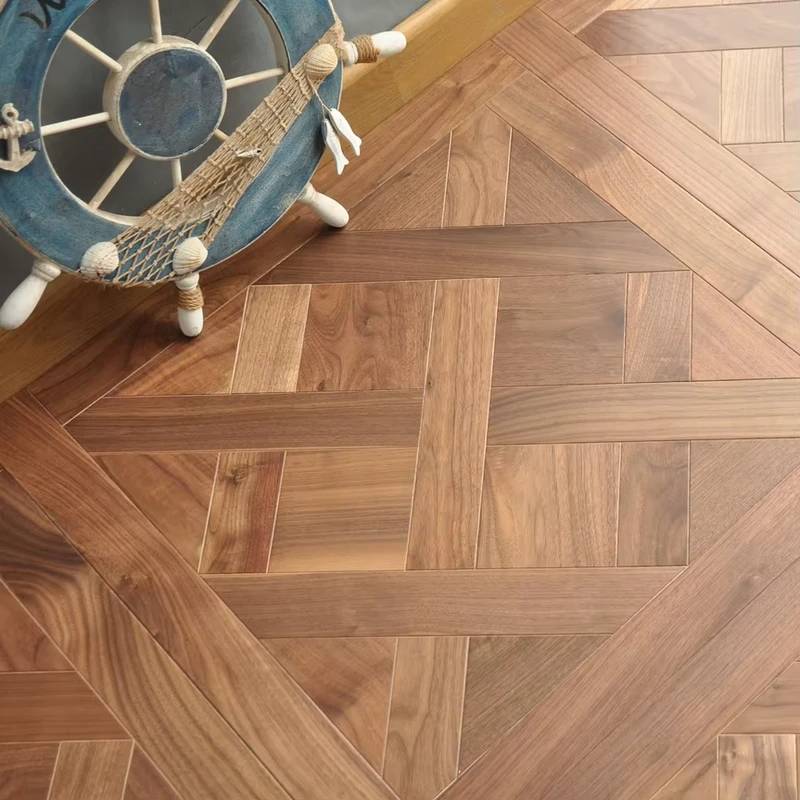 American Black Walnut Versailles Parquet Wooden Flooring Engineered Oak Parquet