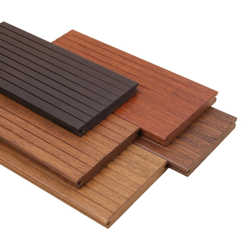 Anti Abrasive Outdoor Carbonized Bamboo Decking Board With High Density