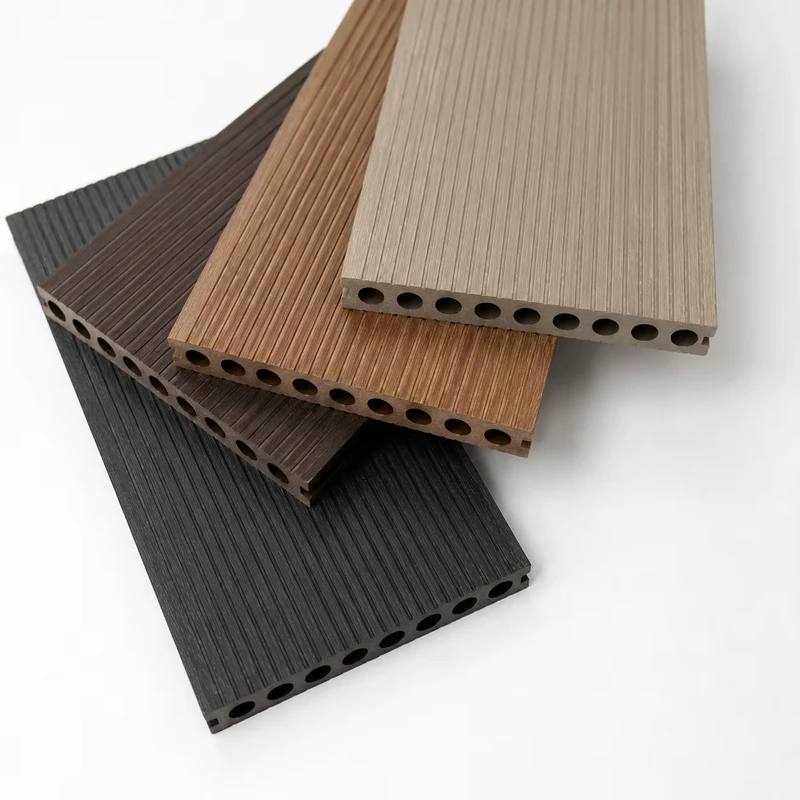 Anti Slip Brushed WPC Decking Plank Waterproof UV Proof Wood Plastic Composite for Outdoor Patio Commercial Plaza