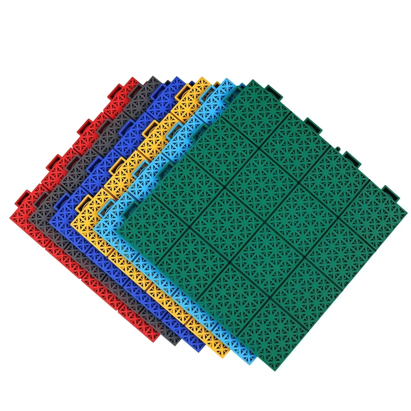 Anti Slip Interlocking Basketball Court Floor Tiles PP Material 16 Colors CE ISO Certified Long Time Used