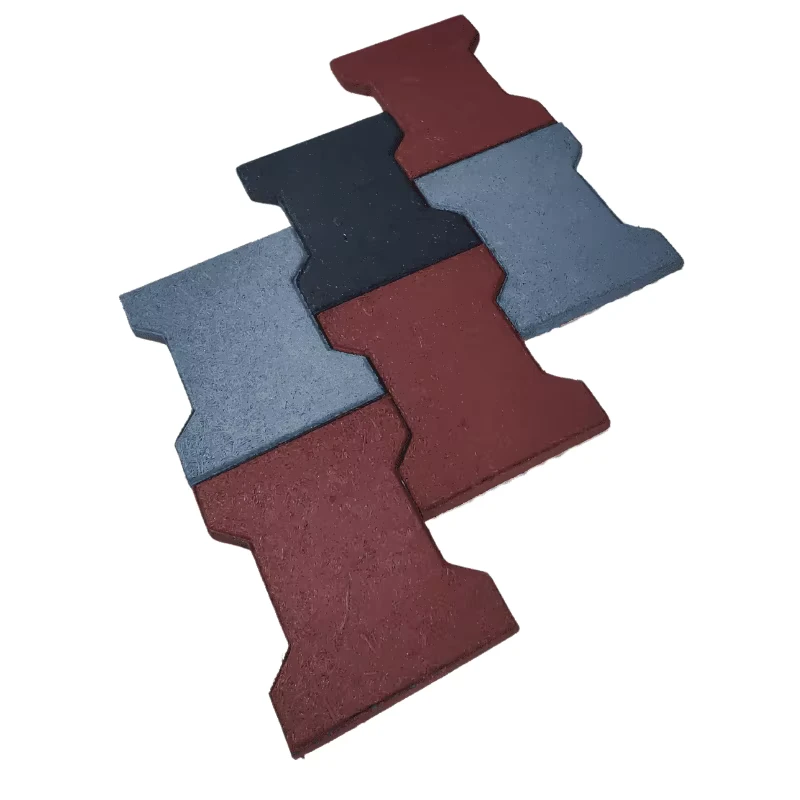 Anti Slip Outdoor Rubber Flooring Tiles Non Toxic Dog Bone Playground Pavers Protective Non Toxic Rubber Floor Tiles