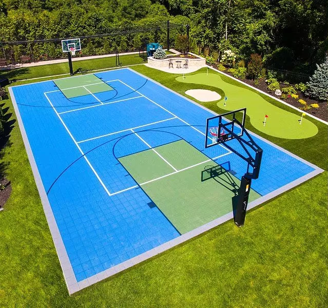 Anti Slip Outdoor and Indoor Sports Interlocking Flooring Tiles for Tennis and Multi Sports Basketball Court