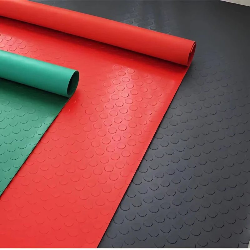 Anti Slip Protective PVC Coin Vinyl Floor Plastic Mat Roll for Bathroom School Basement Apartment Living Room Courtyard