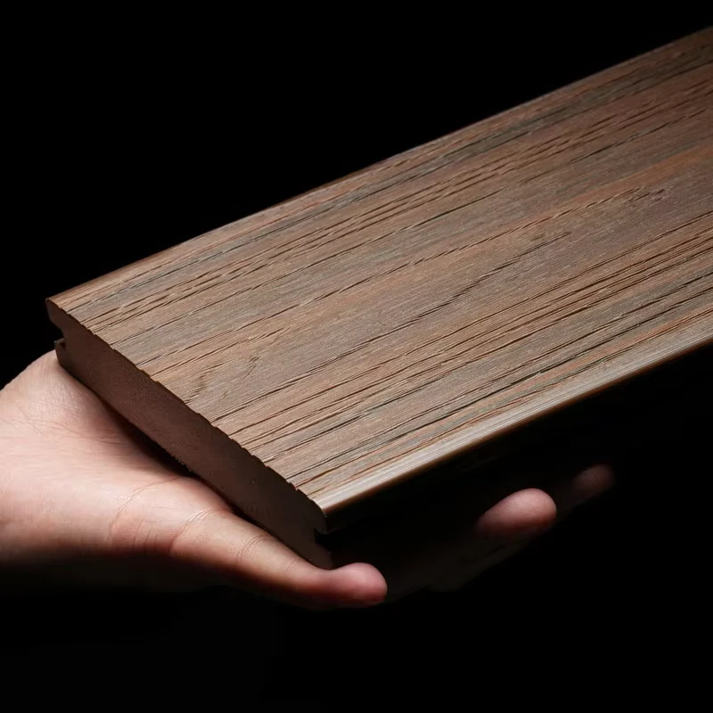 Anti-Slip WPC Decking Textured Wood Plastic Composite Flooring for Poolside Dock Marina Areas Salt Water Resistant