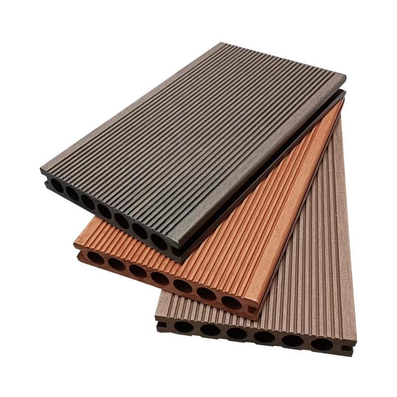Anti UV WPC Decking Boards Stripe WPC Outdoor Decking