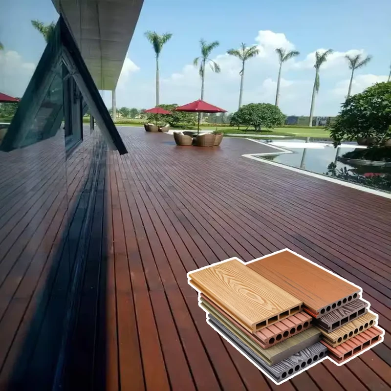 Anti UV Weather Resistance Outdoor Wood Plastic Composite WPC Terrace Decking Flooring