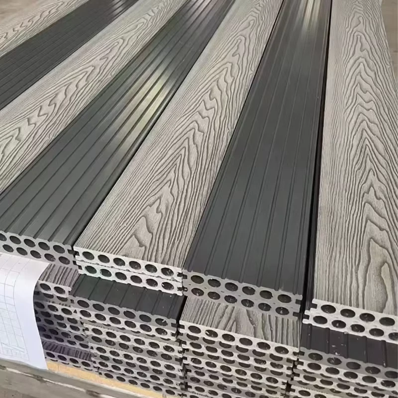 Anti Uv Winning Pool Decking Waterproof Solid Plastic Composite Wood Grain Decking Composite Decking Outdoor