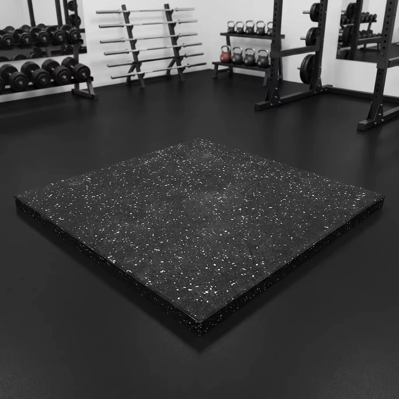 Anti slip Durable High Density Indoor Rubber Gym Floor Tiles Black Washable Protective Mat for Exercise Use Customizable