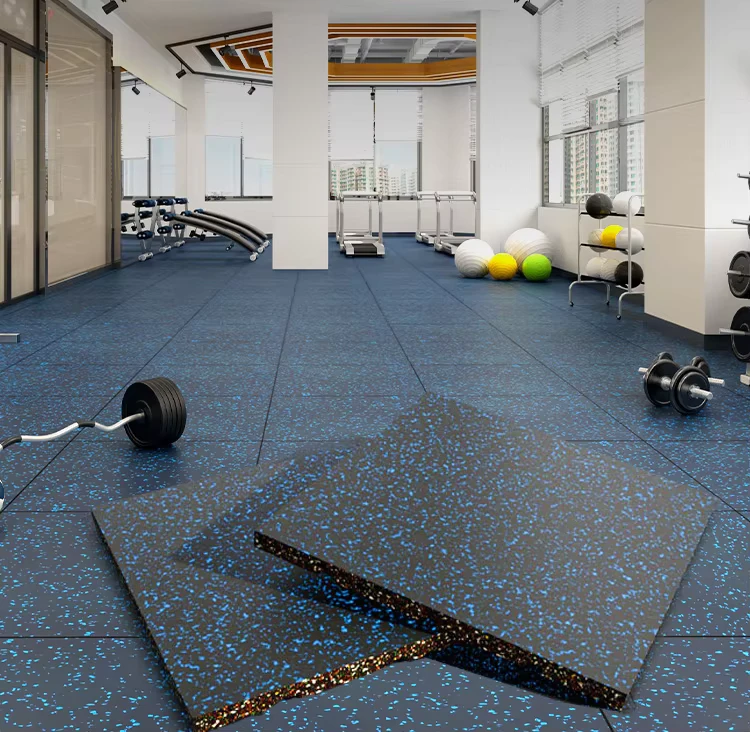 Anti-slip Gym Rubber Flooring 40mm Thick Gym Crossfit Rubber Tiles Durable Sport Floor Mat for Sports Area Use