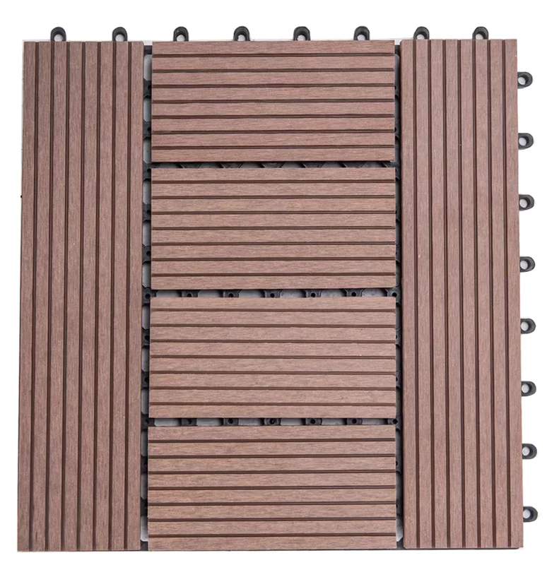 Anti-slip Waterproof and All Weather Resistant Interlocking Compound Wpc Laminate Flooring Hardwood Outdoor Wooden Flooring Tile