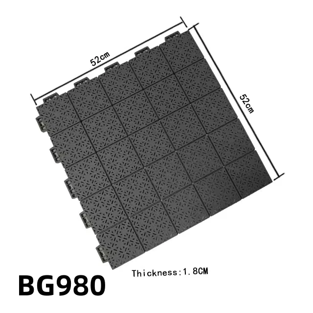 BG980 Interlocking Plastic Floor Protection Mat Anti Slip Surface Easy Clean Drainage for Football Turf Sports Events Outdoor