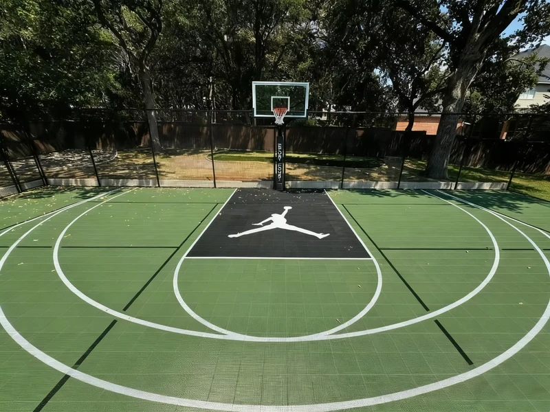 Badminton Sports Court 15mm Thick PP Interlocking Tiles Eco Friendly Decorate Home Yard Easy Installation Safe Sports Flooring